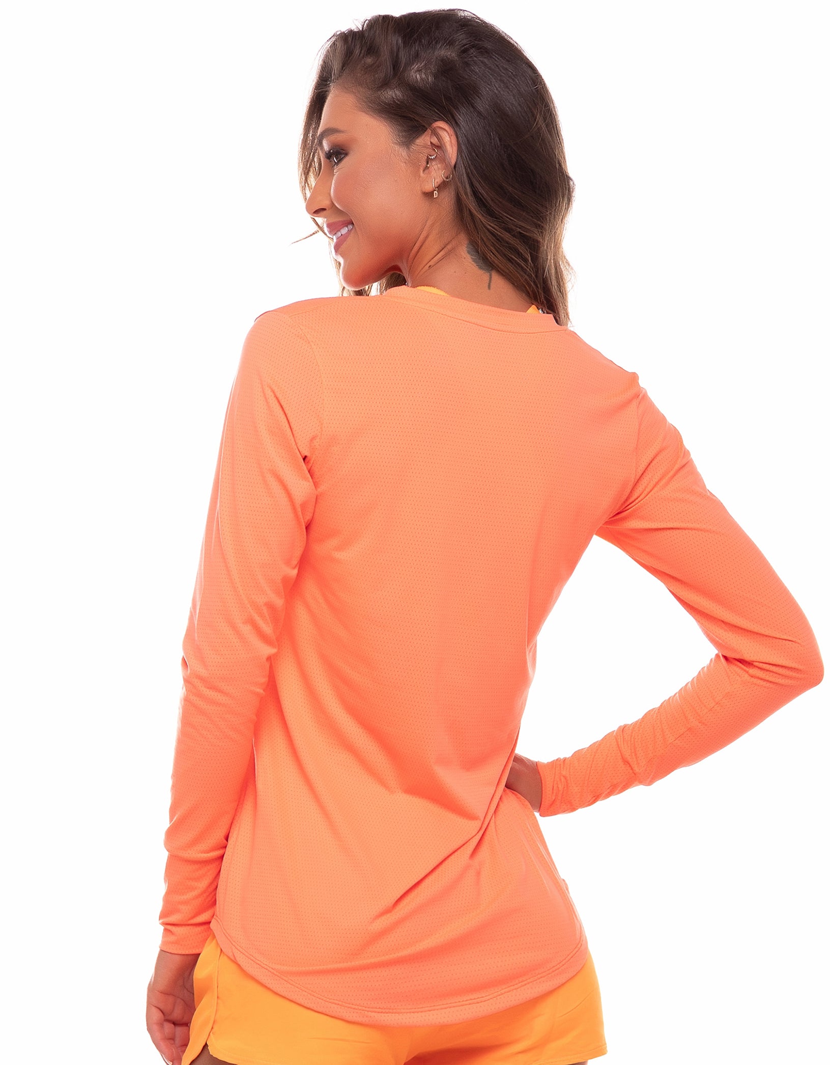 Vestem - Blusa Dry Fit Manga Longa Janice Laranja Neon - BML16.C0007