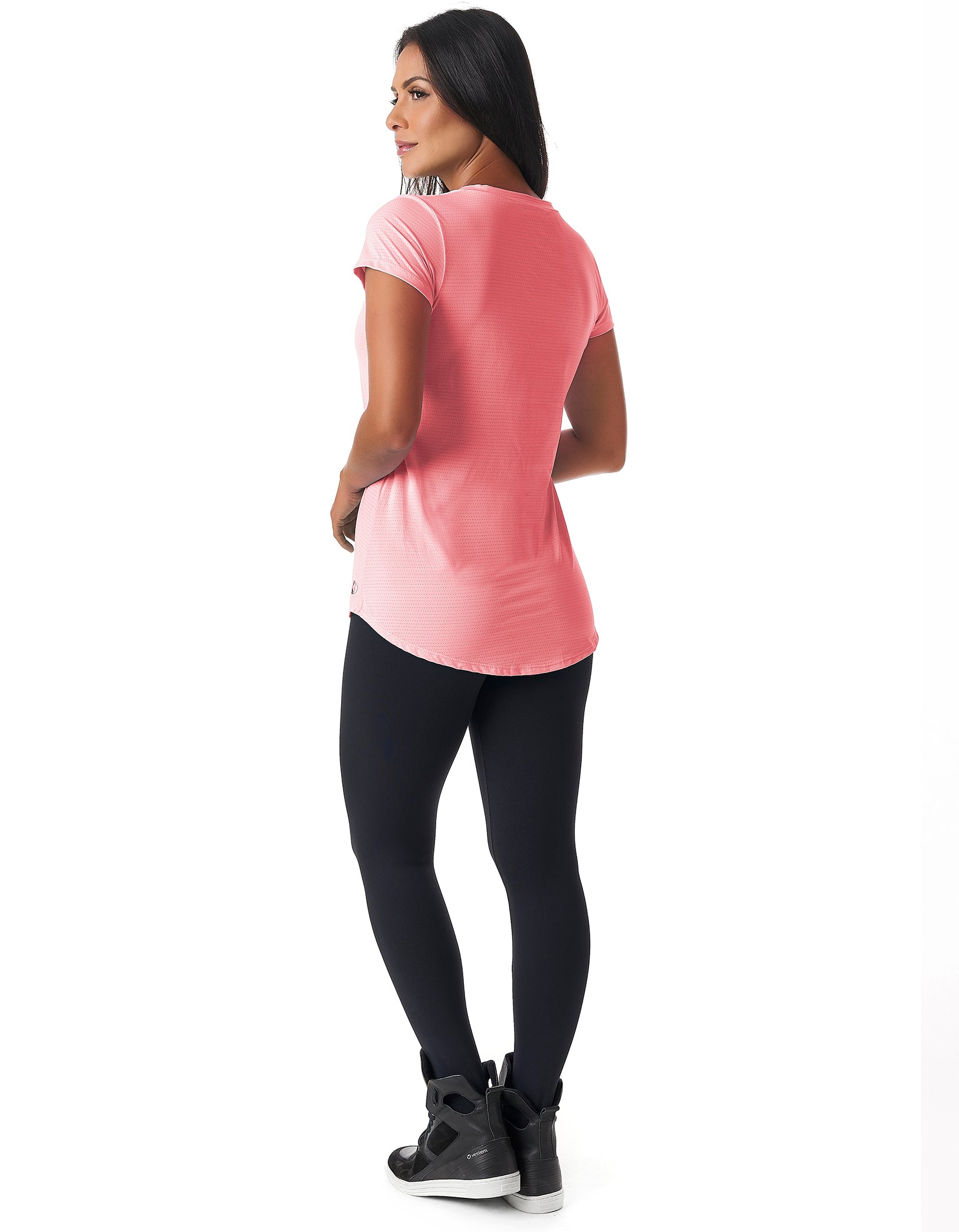 Vestem - Blusa Dry Fit Manga Curta Janice Coral Neon Laranja - BMC31C0247