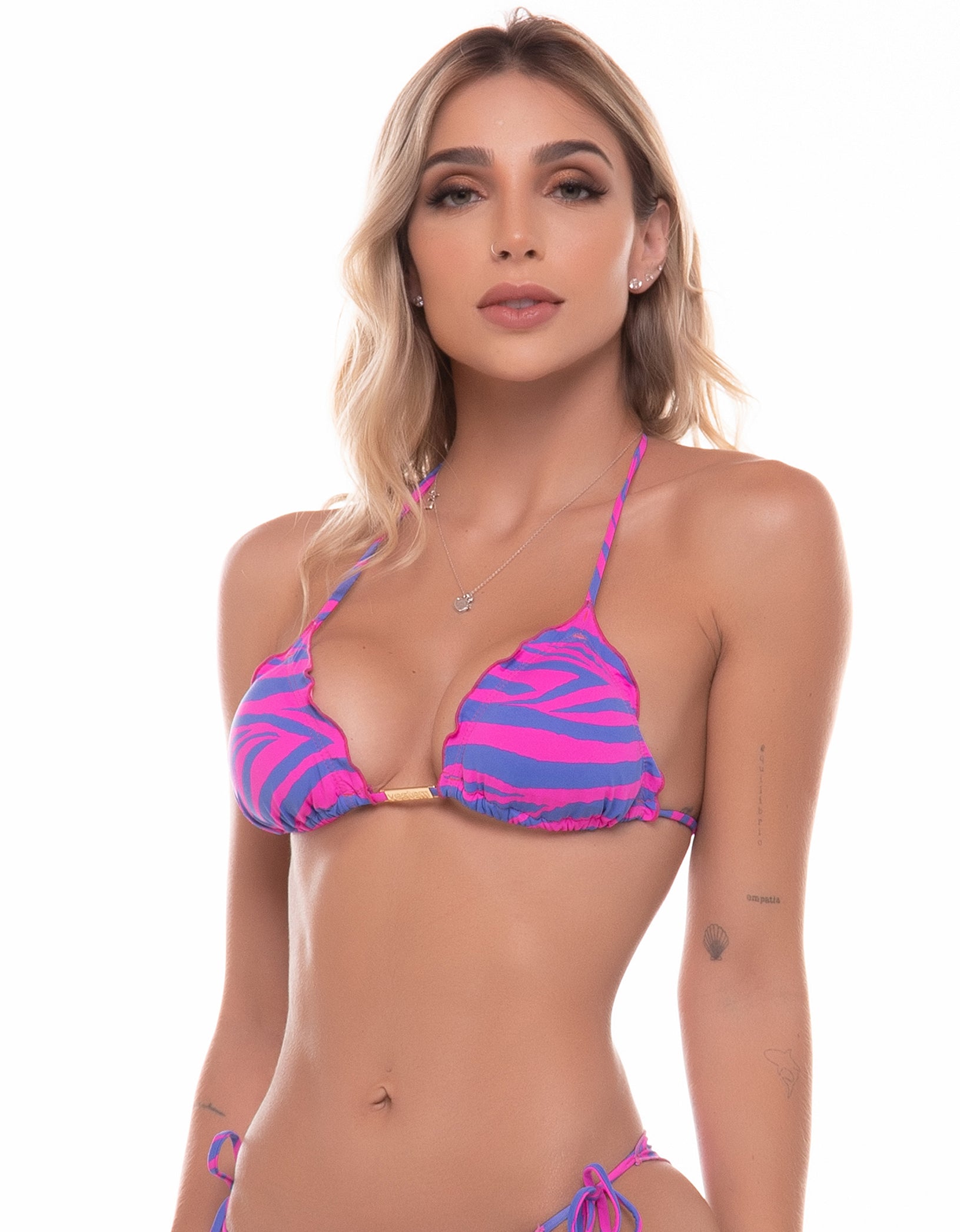 Vestem - Blue and Pink Marilyn Zebra Bulge Top - BJ47012