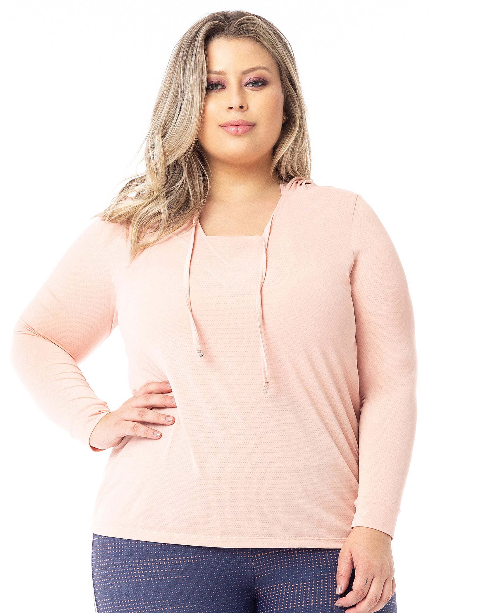 Vestem - Plus Size Dry Fit Long Sleeve Shirt Some Nude Pink - BML239.C0202