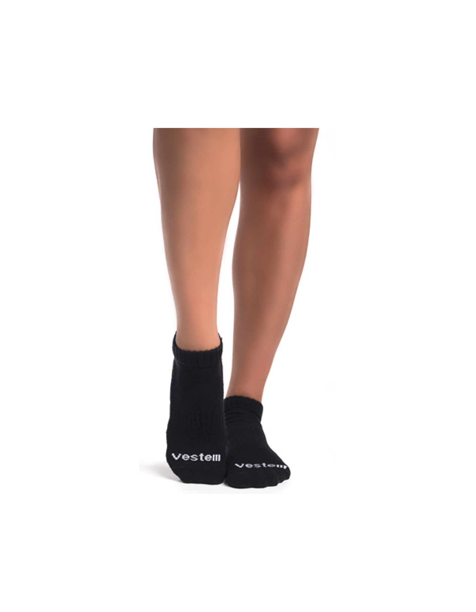 Vestem - Socks Try Try Again Non-Slip Sneakers Black With White Writing - MEI08.C0002