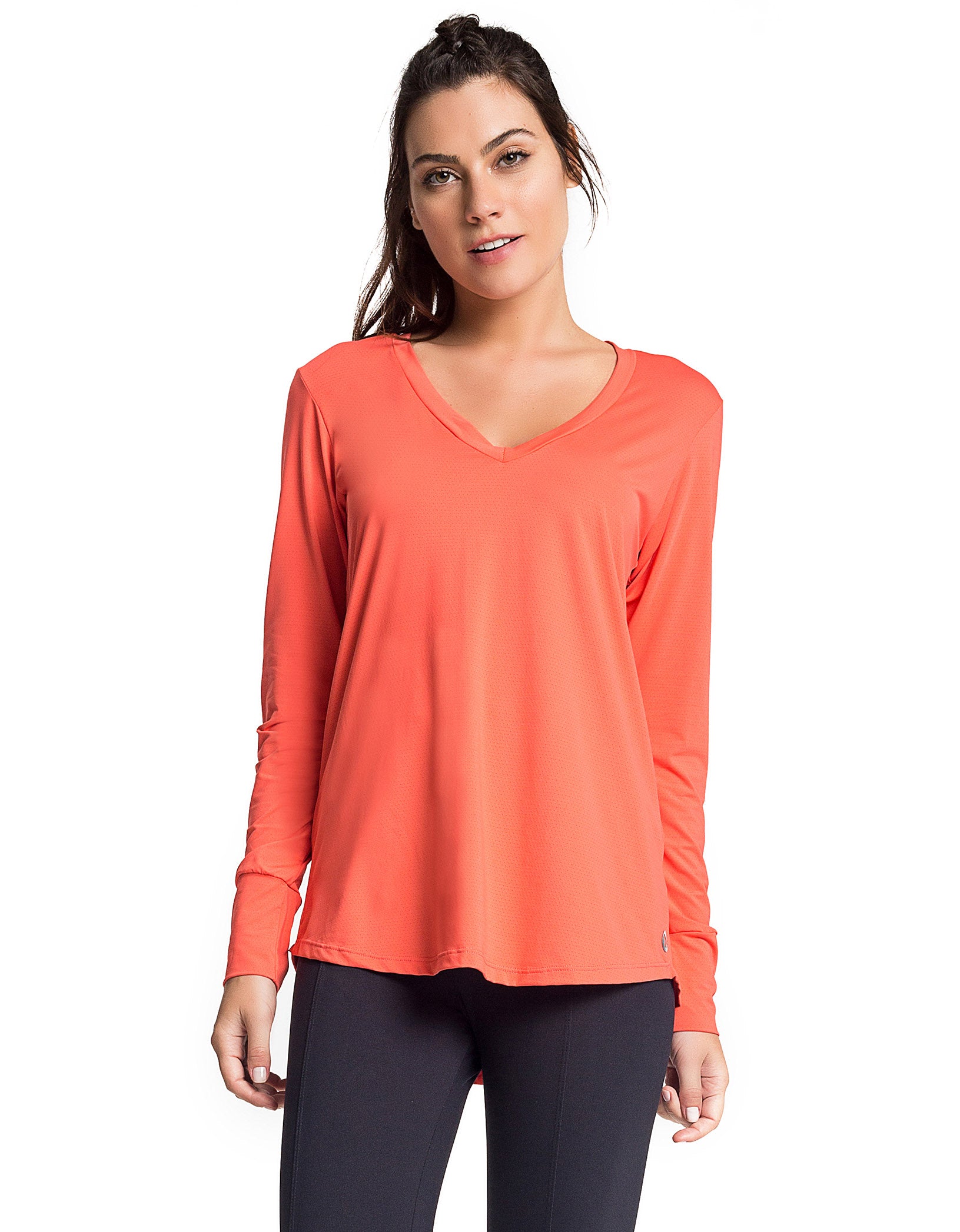 Vestem - Blusa Dry Fit Manga Longa Janice Tabata Laranja - BML16C0155