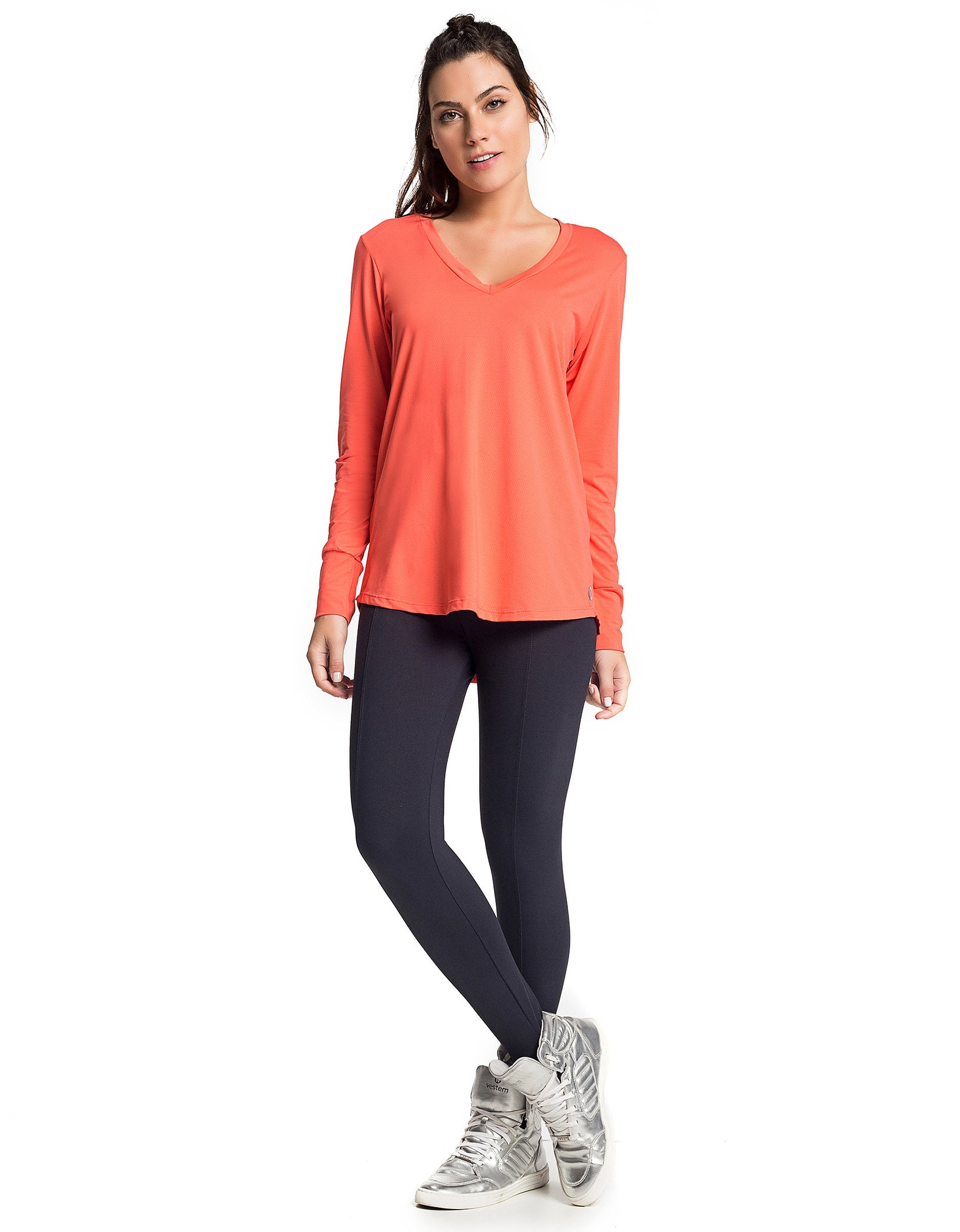 Vestem - Blusa Dry Fit Manga Longa Janice Tabata Laranja - BML16C0155