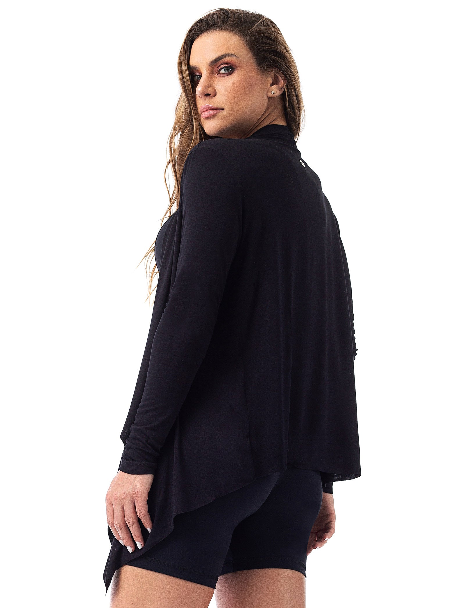 Vestem - Long Sleeve Shirt Cardigan Blanca Black - BML138.C0002