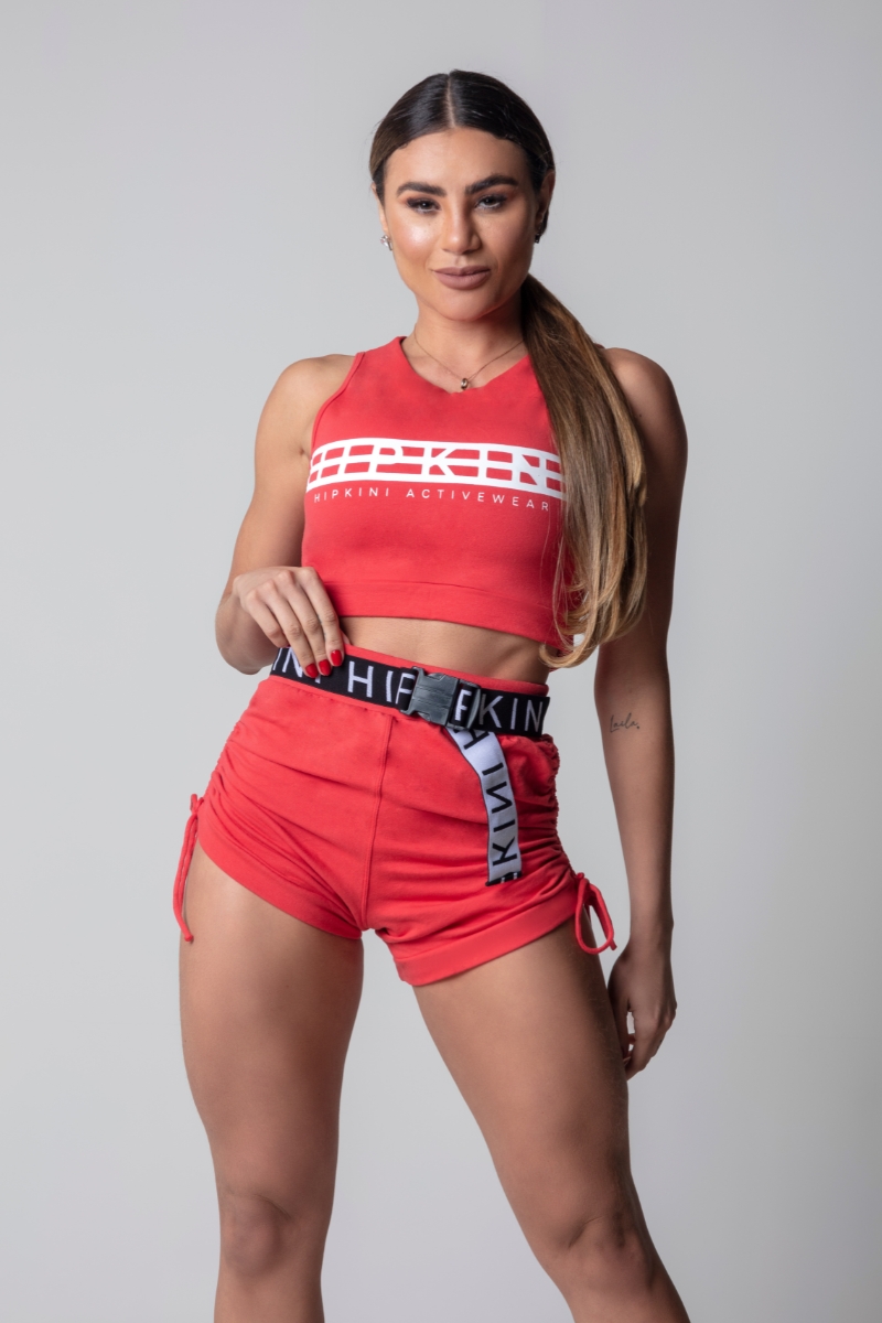 Hipkini - Red Blouse Blogger Fitness Shorts - 3339734