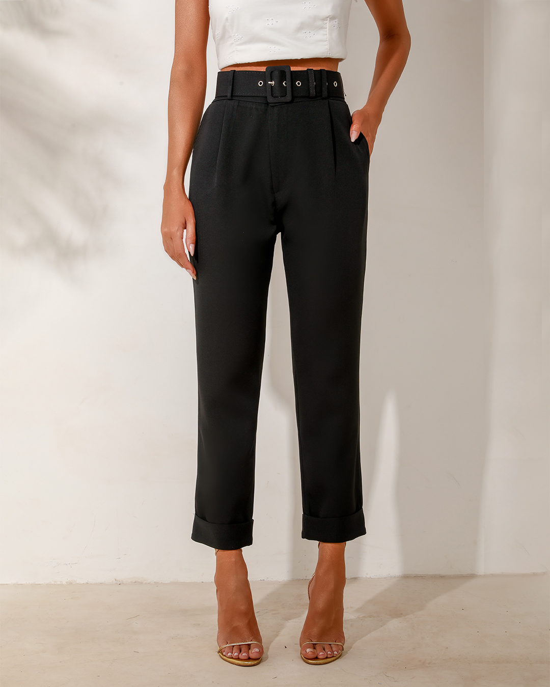 Dot Clothing - Pants Dot Clothing Tailoring High Waist with Black Belt - 1250PRET