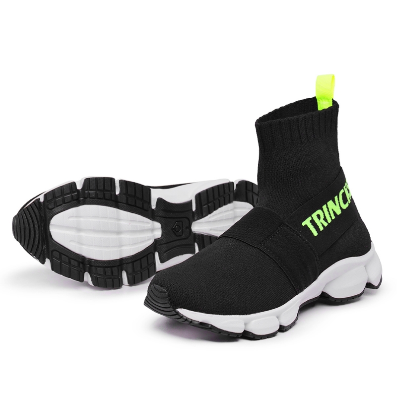 Trincks Calçados - Tennis Socks Unisex Knit Black Green - 