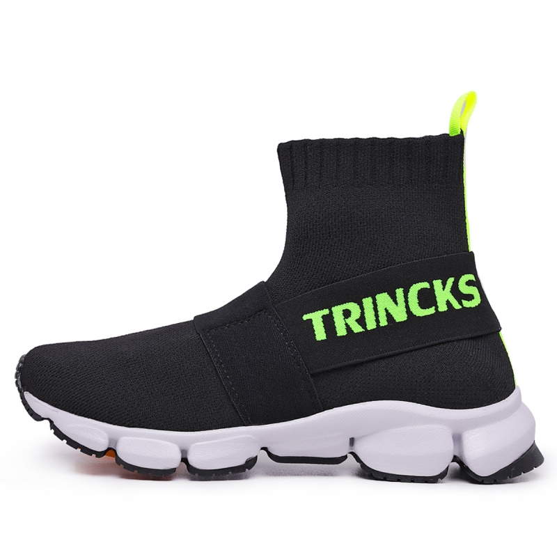 Trincks Calçados - Tênis Meia Unissex Knit Preto Verde - 