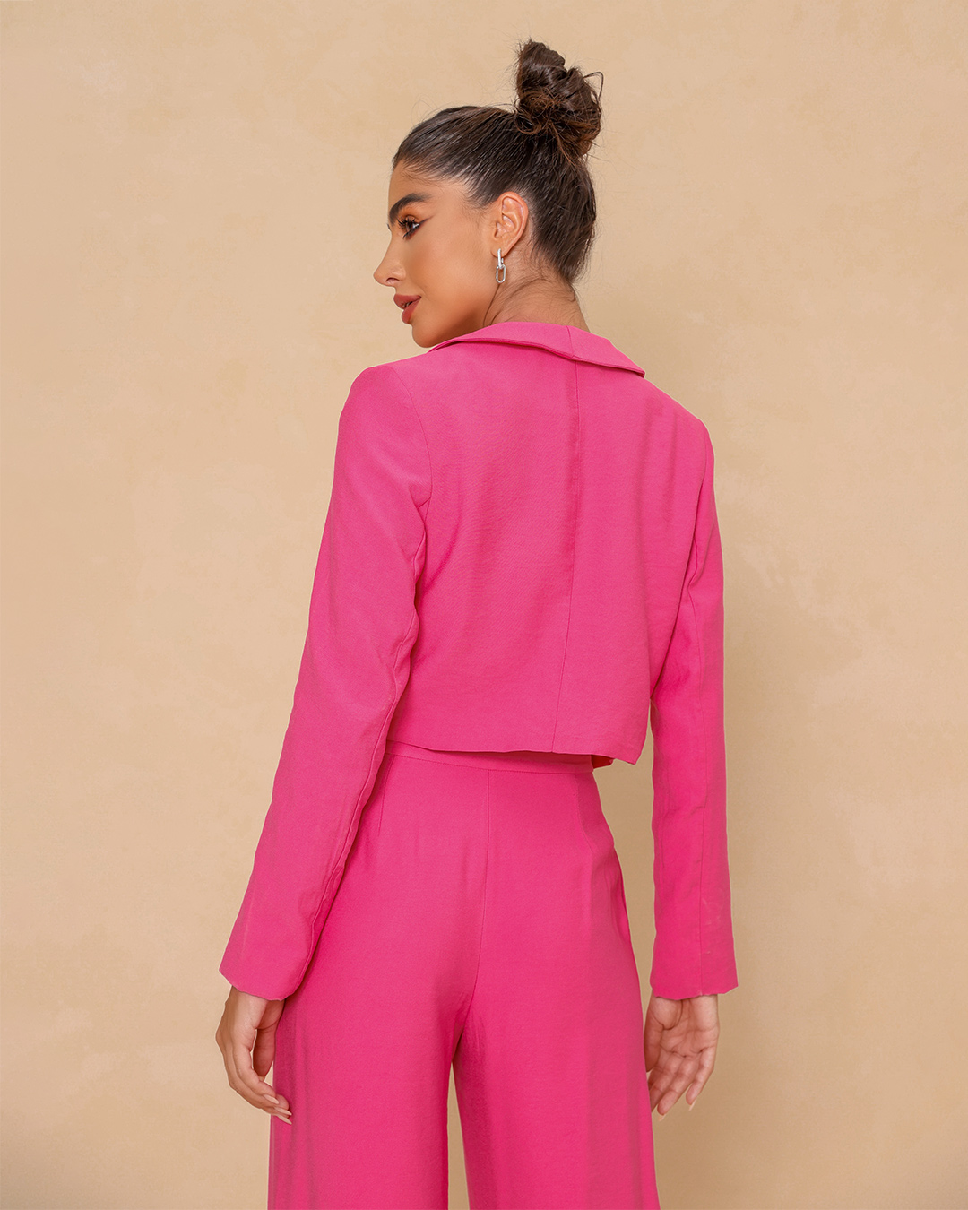 Dot Clothing - Conjunto Dot Clothing Pantalona e Cropped Rosa - 1834ROSA