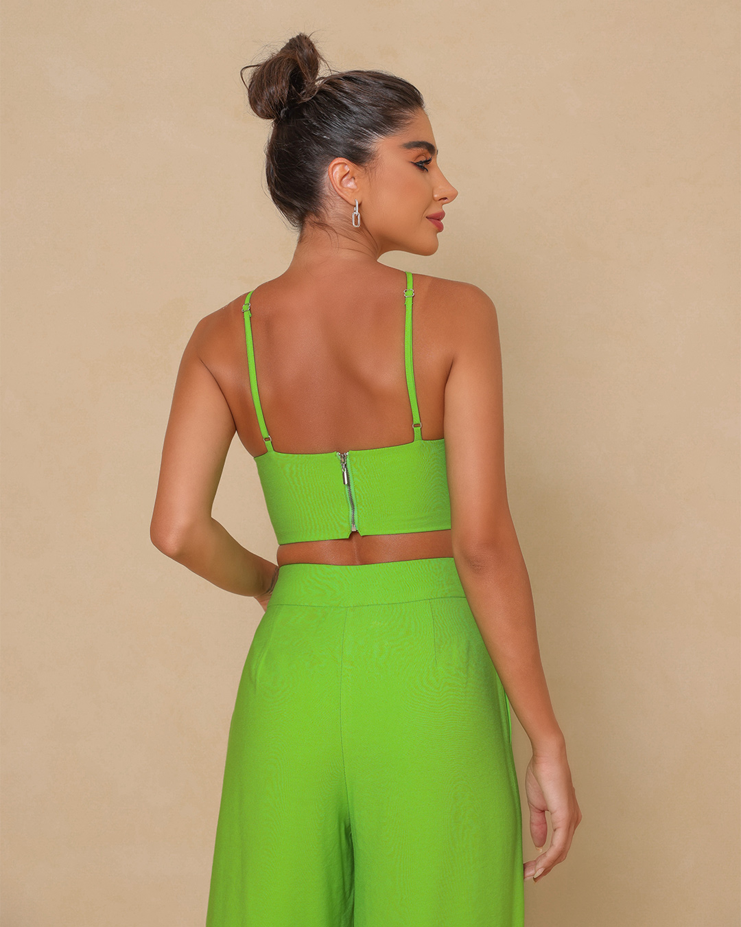 Dot Clothing - Conjunto Dot Clothing Pantalona e Cropped Verde - 1834VERDE