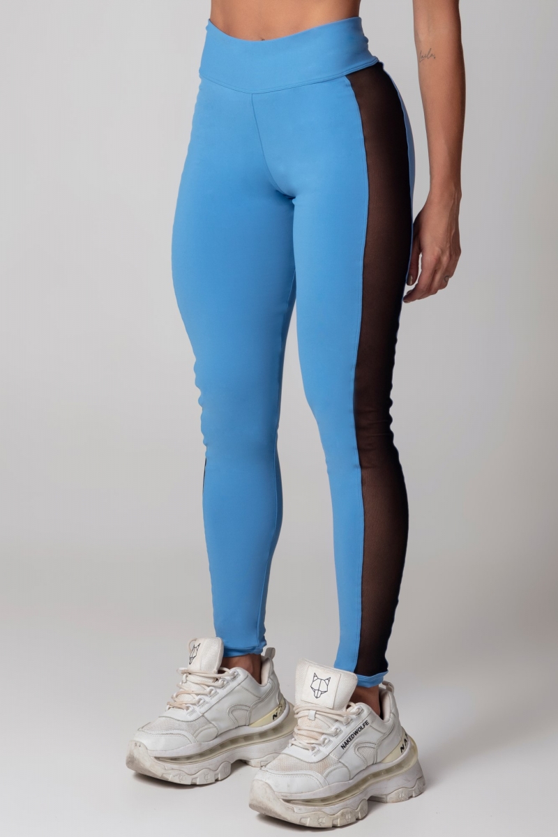 Hipkini - Legging SportsWear Azul com Tule na Lateral - 3339798