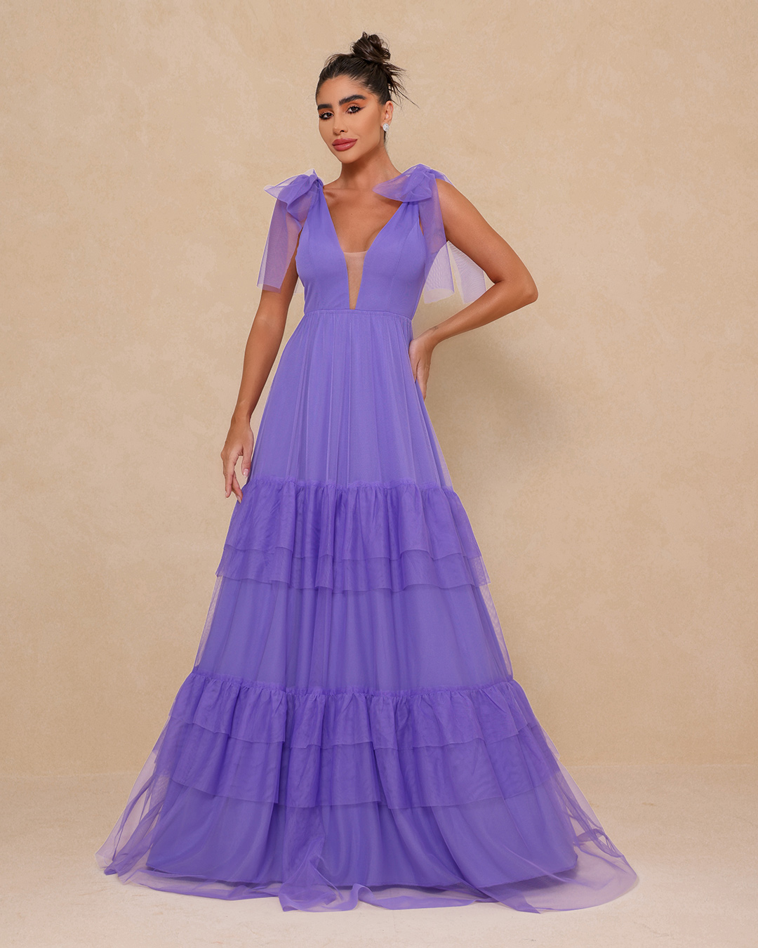 Dot Clothing - Vestido Dot Clothing Longo Tule Lavanda - 1827LAVA