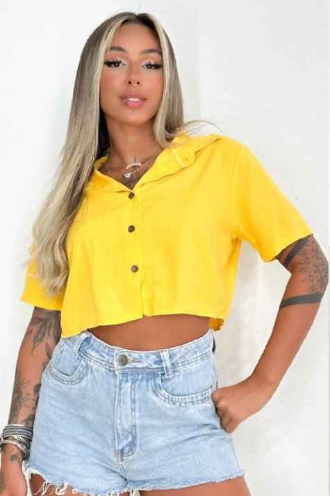 AS8 - Cropped Liso Amarelo - TM004