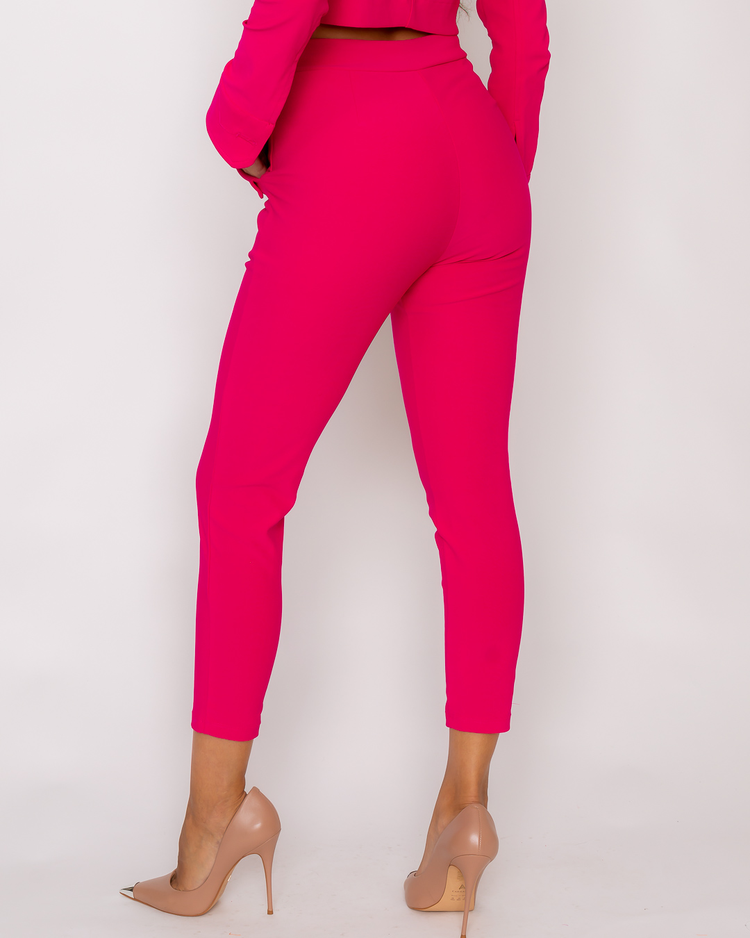 Miss Misses - Miss Misses Skinny Pants With Lapel and Pink Buttons - 19130054