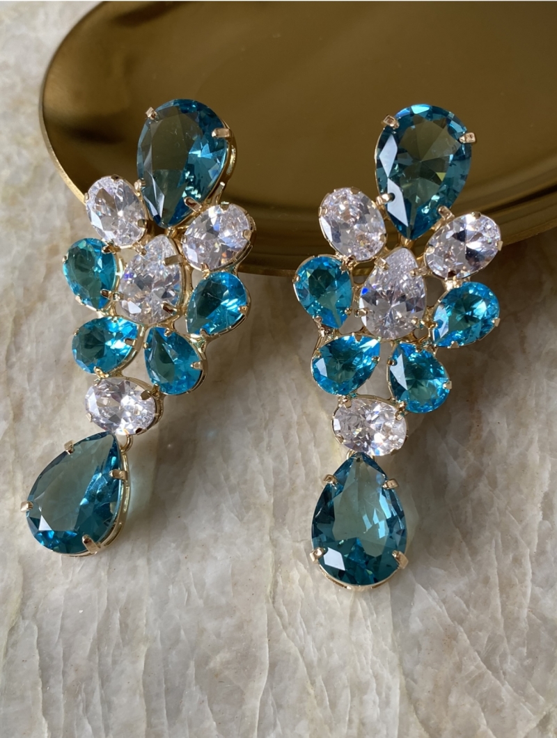 Mikabe - Blue Zirconia Party Earring - MK1464