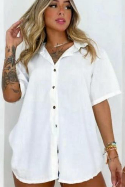 AS8 - White Unisex Unisex Viscolinho Shirt - TM001