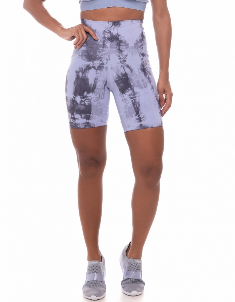 Vestem - Bella Blue Drizzle Tie Dye Shorts - BER181.C0244