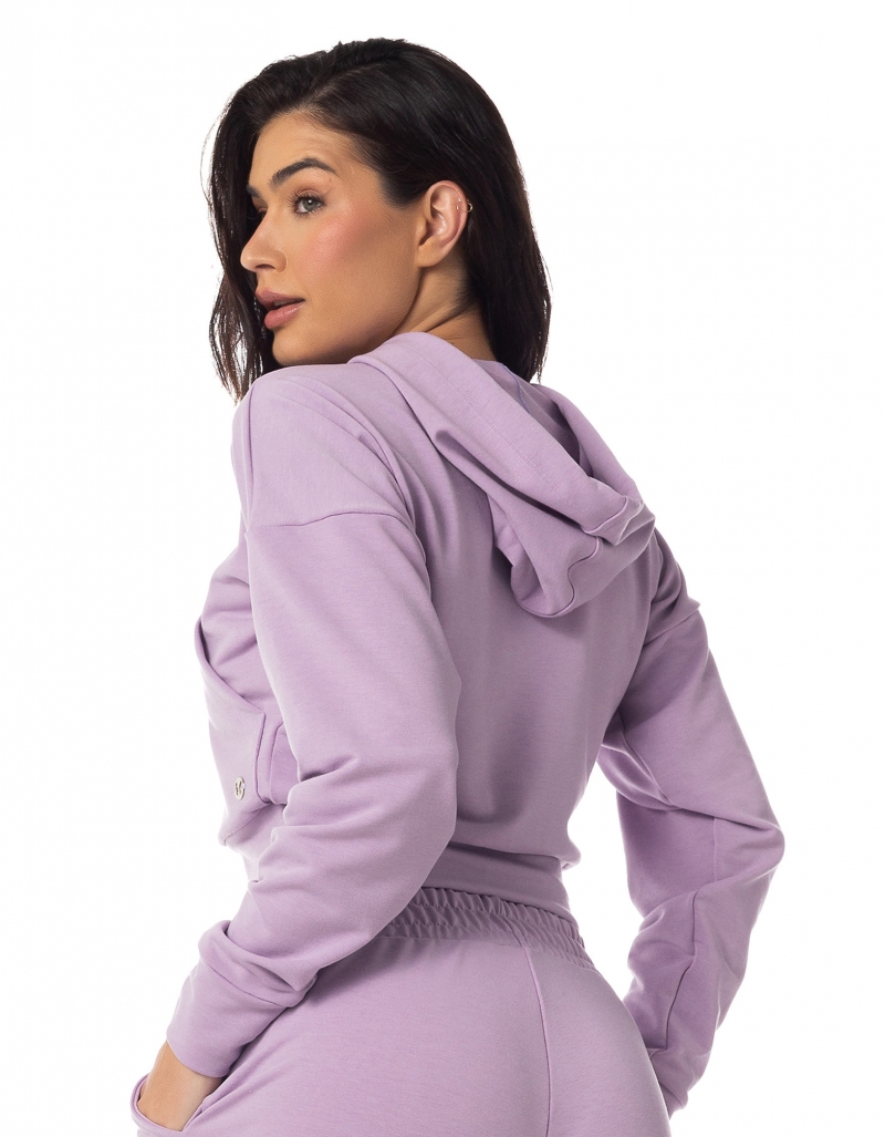 Vestem - Lilac Hooded Long Sleeve Shirt - BML438.I23.C0023