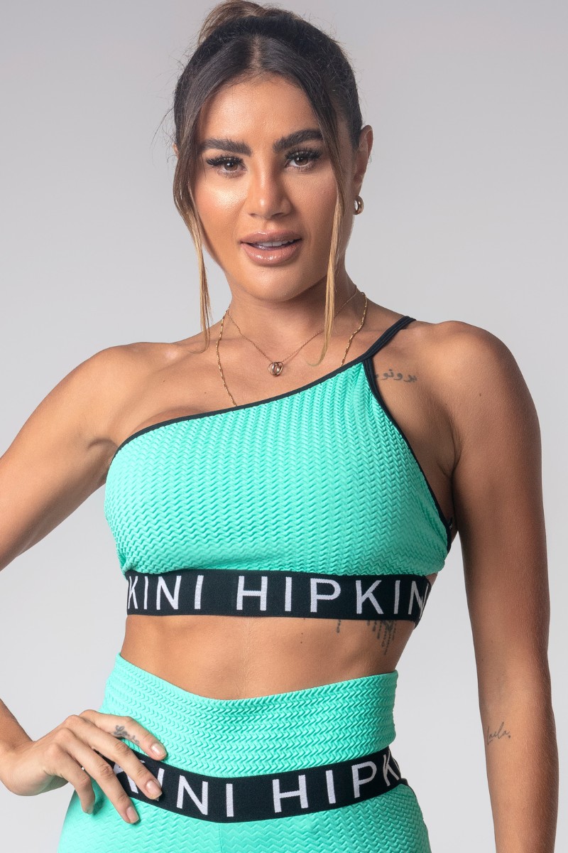 Hipkini - Top Gym Girl Verde Texturizado - 3339834