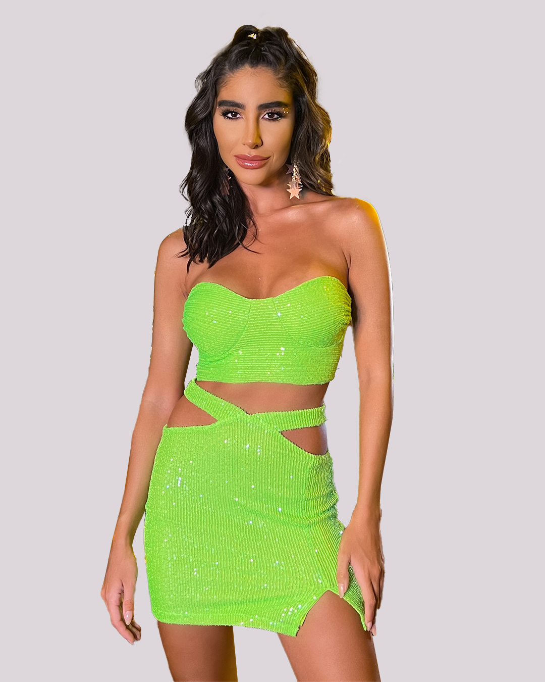 Dot Clothing - Set Dot Clothing Green Sequin Skirt - 1735VERDE
