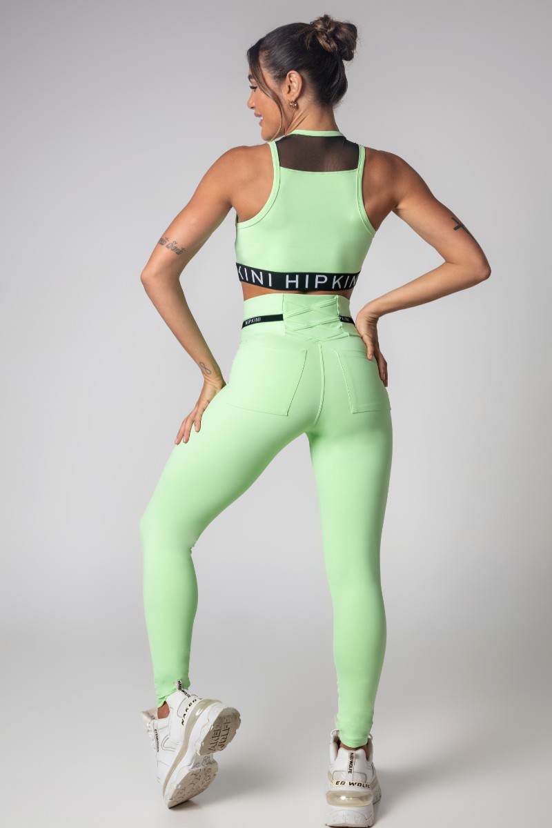 Hipkini - Top Gym Girl Verde Claro com Tule - 3339825