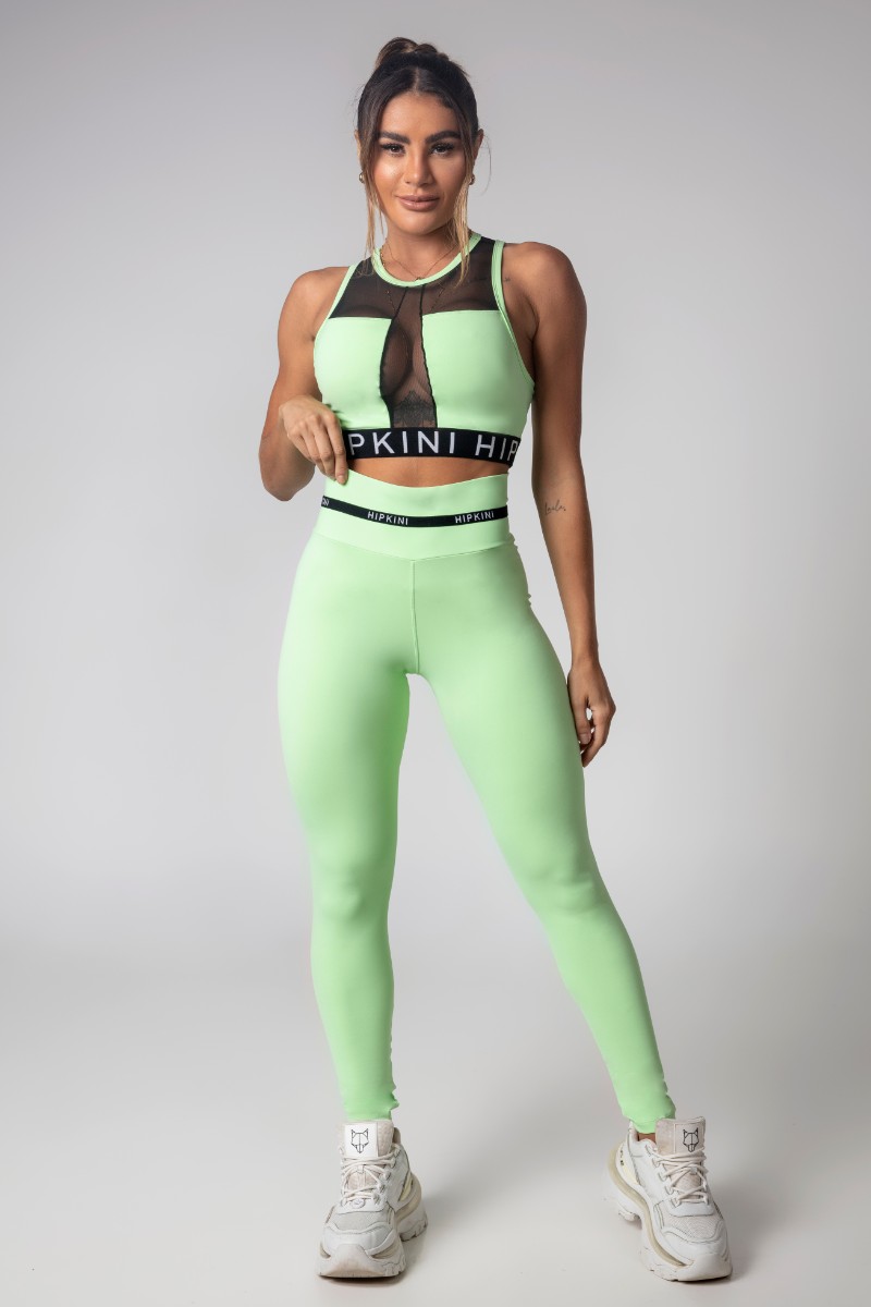 Hipkini - Top Gym Girl Verde Claro com Tule - 3339825