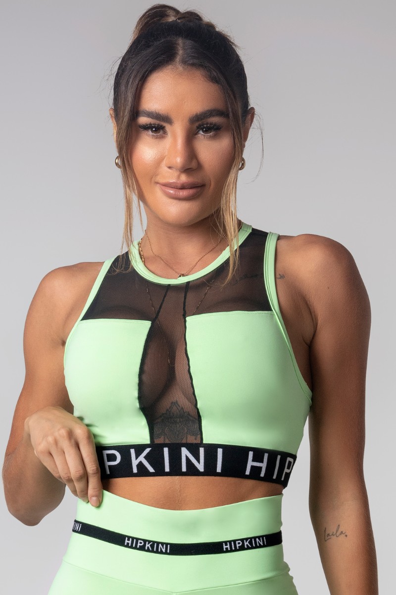 Hipkini - Top Gym Girl Verde Claro com Tule - 3339825