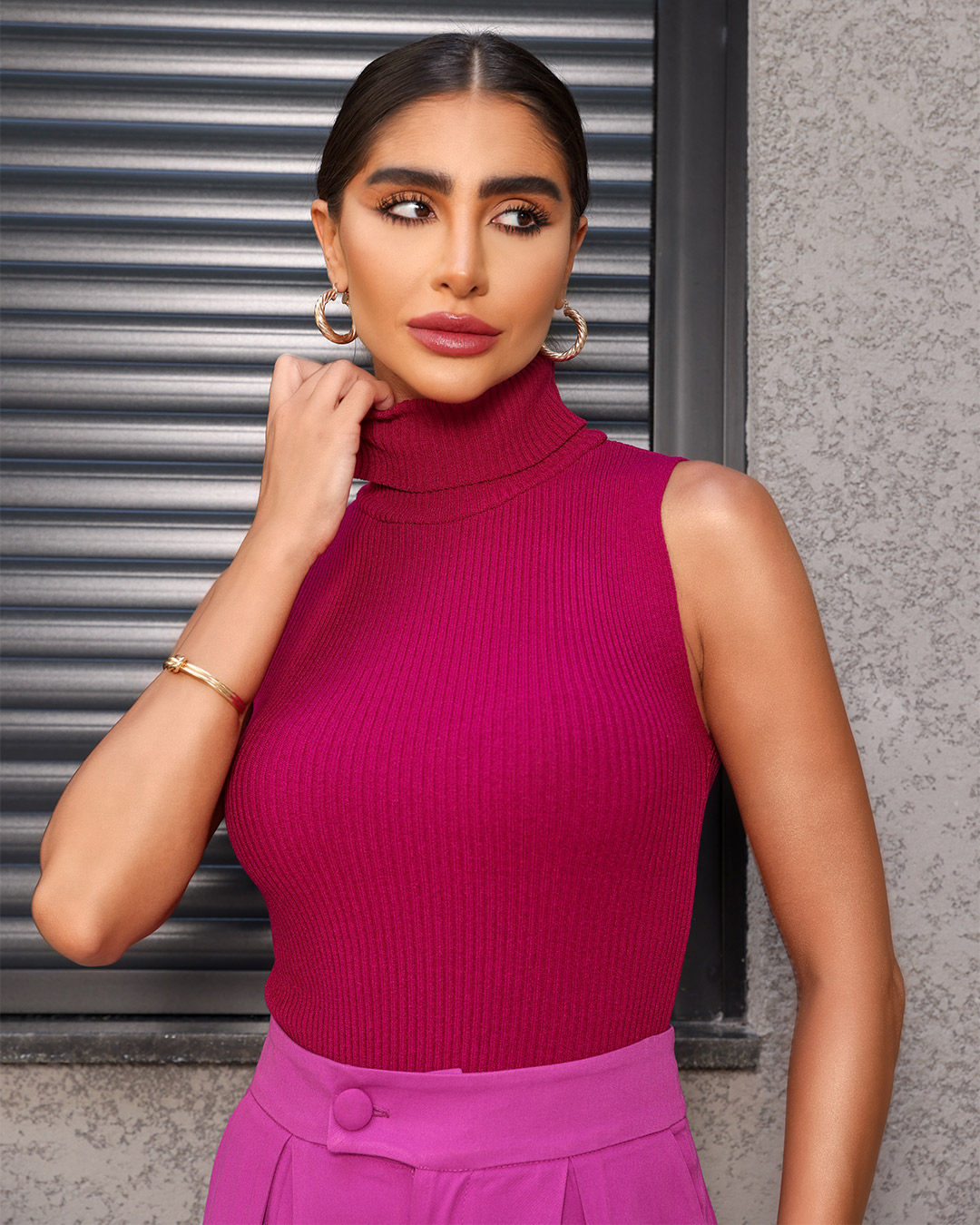 Dot Clothing - Shirt Dot Clothing Turtleneck Fuchsia - T180FUCS