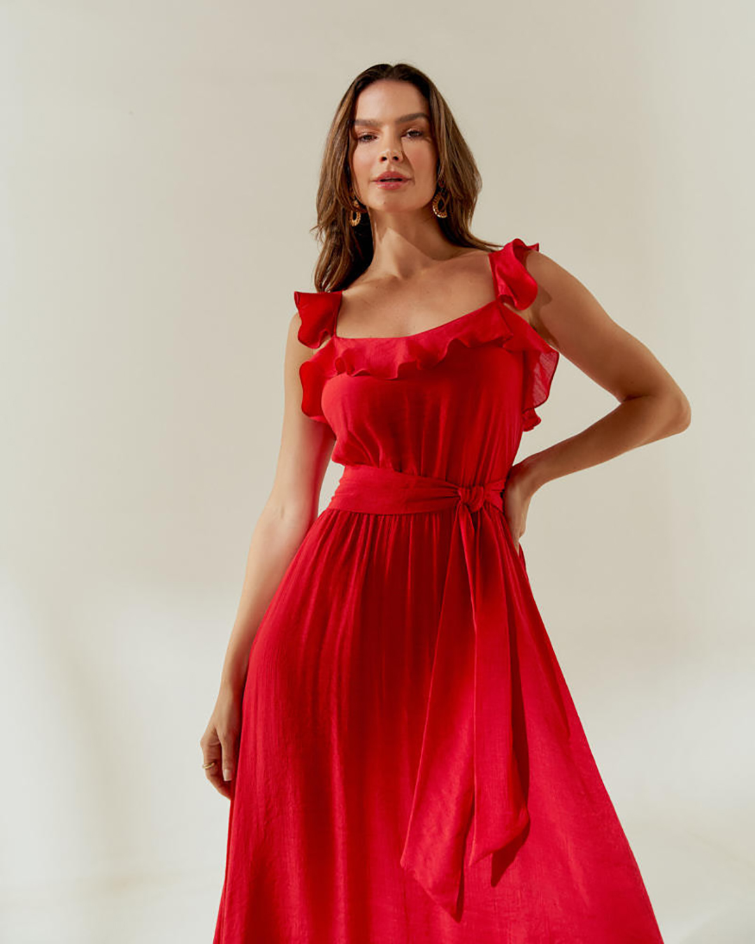 Innocence - Dress Innocence Long with Frill Red - 51073VERM