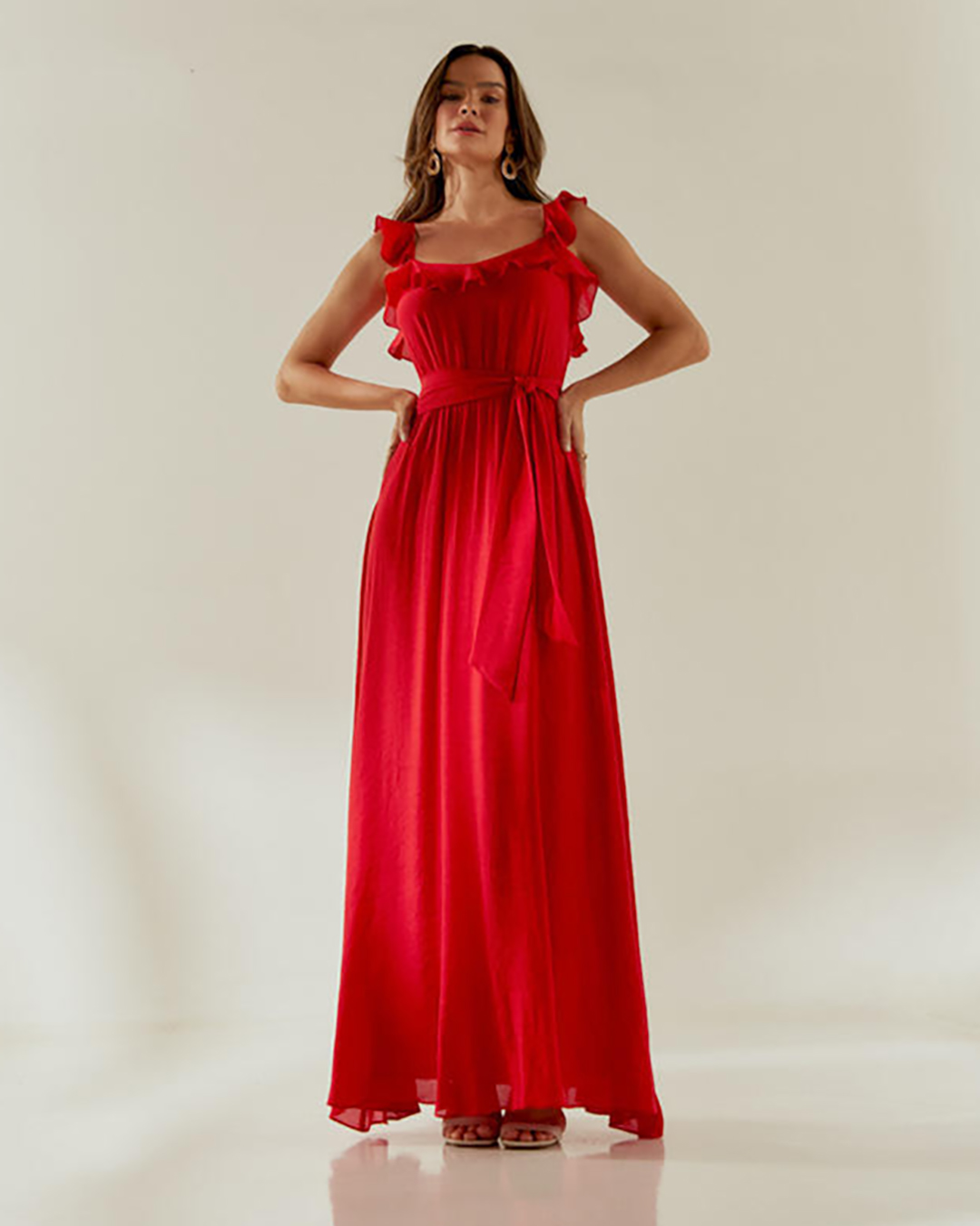 Innocence - Dress Innocence Long with Frill Red - 51073VERM