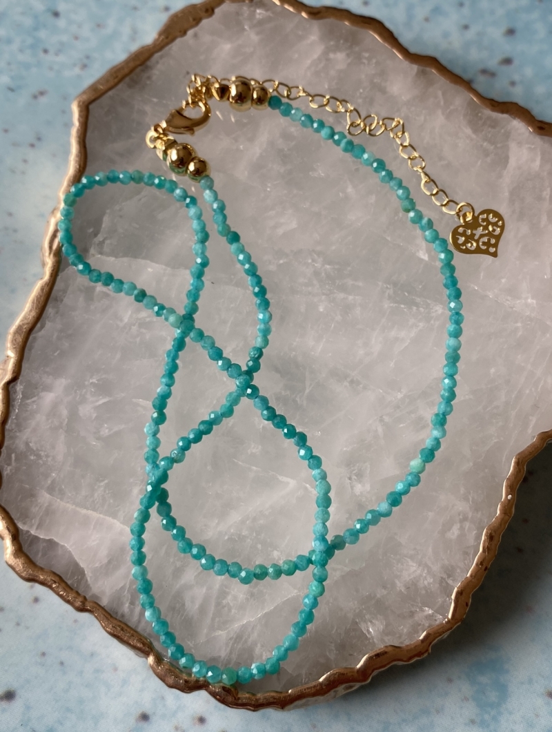 Mikabe - Faceted Amazonite Necklace 2mm - MK1480