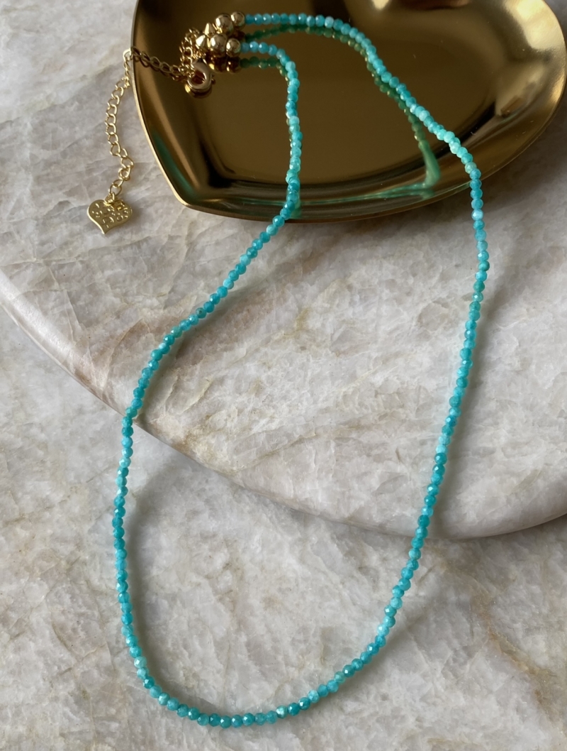 Mikabe - Faceted Amazonite Necklace 2mm - MK1480