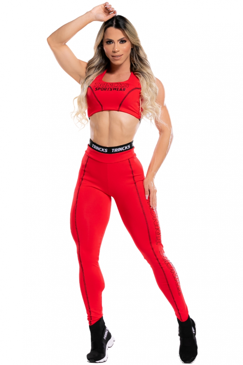 Trincks - Conjunto Calça Legging e Top Sports Red Trincks - 