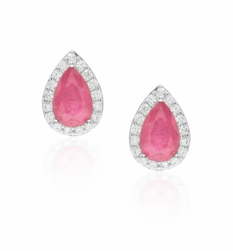 Mikabe - Pink Studded Drop Earring - MK1491