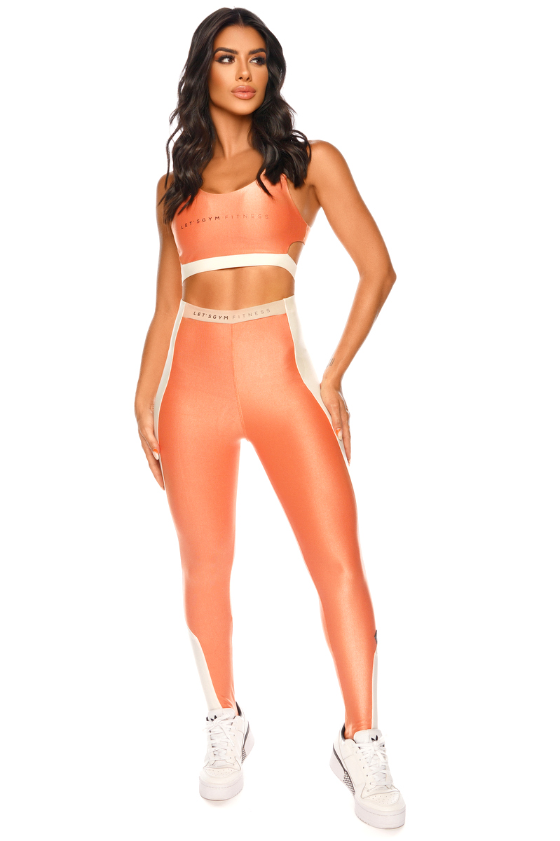 Lets Gym - Legging Strip Laranja - 1963OR