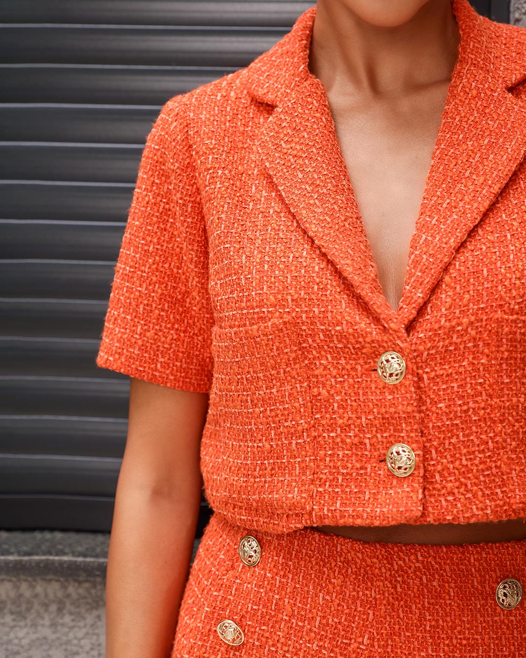 Dot Clothing - Conjunto Dot Clothing Tweed Laranja - 1876LARAN