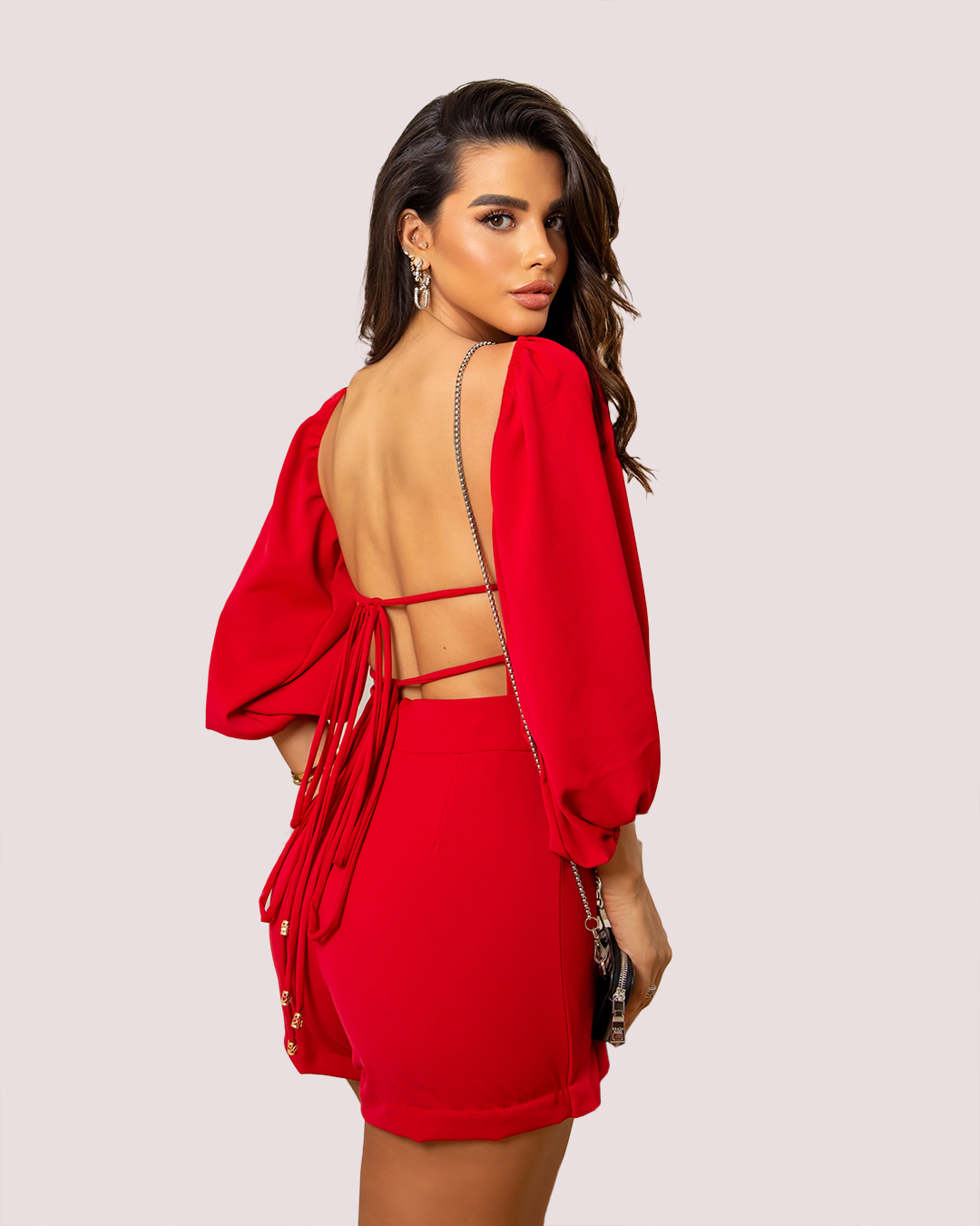 Oxigênio - Romper Oxygen Long Sleeve Red - 224521VERM