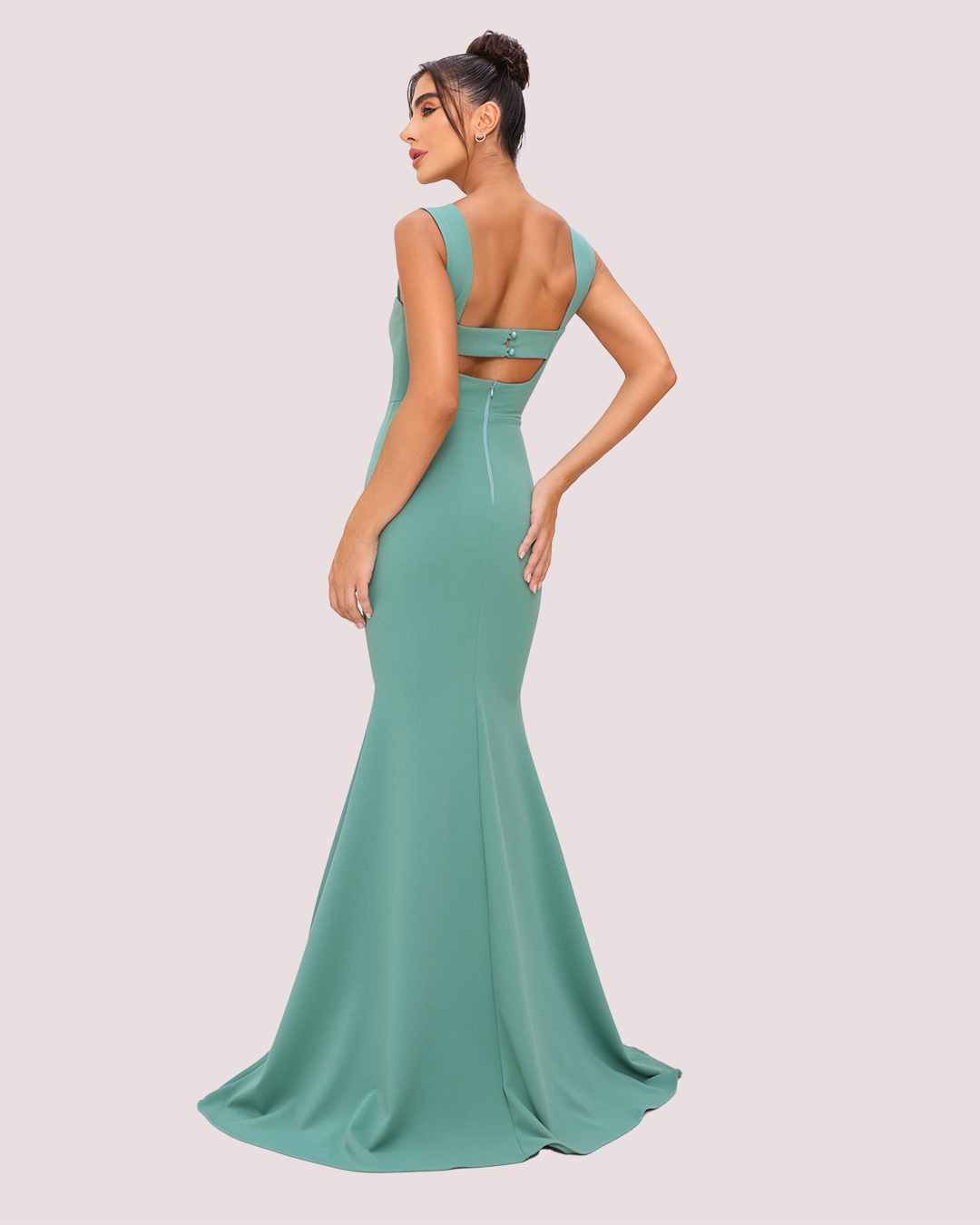 Dot Clothing - Dress Dot Clothing Slit Long Tiffany Green - 1875VERDETIFF