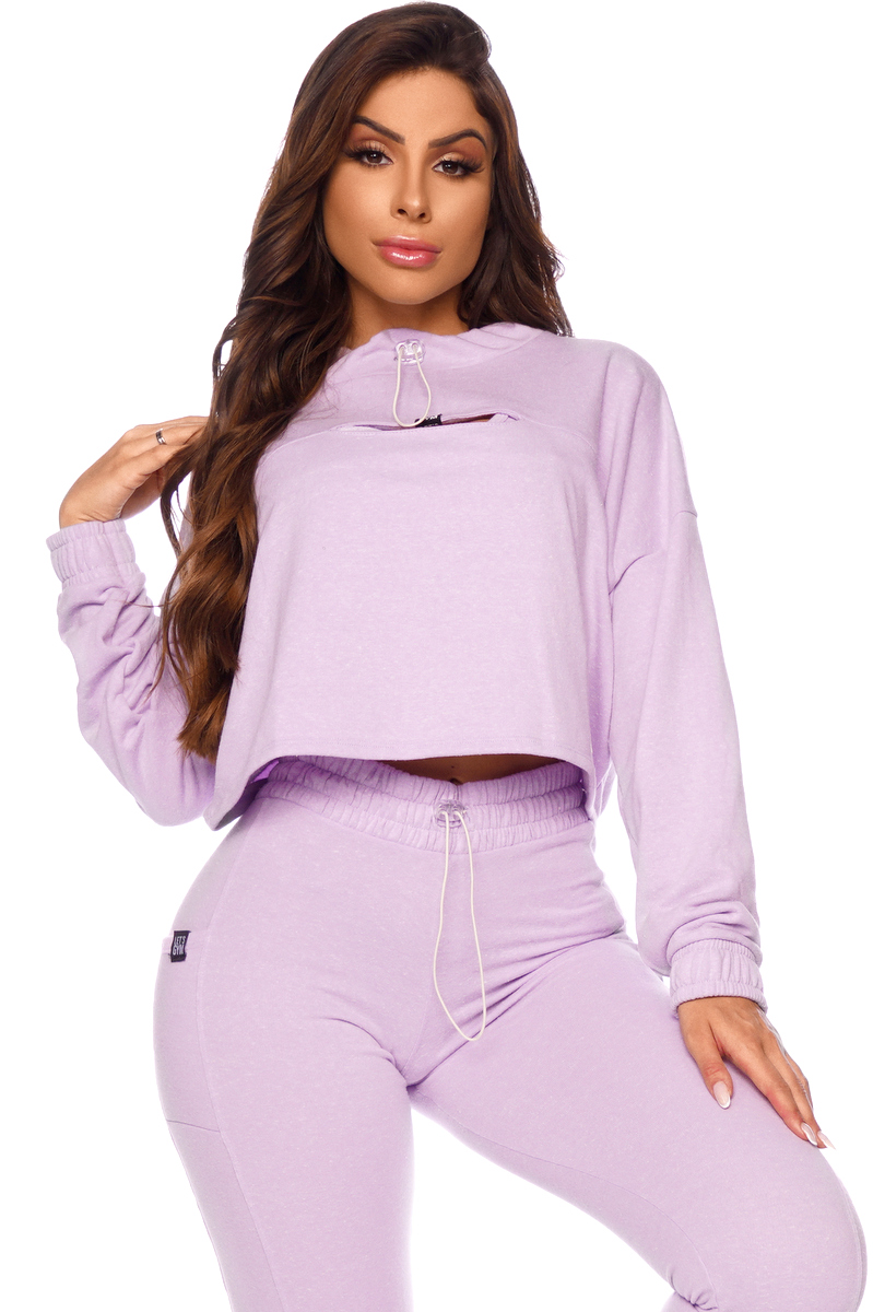 Lets Gym - Cropped Recycled Lilac - 1974LS