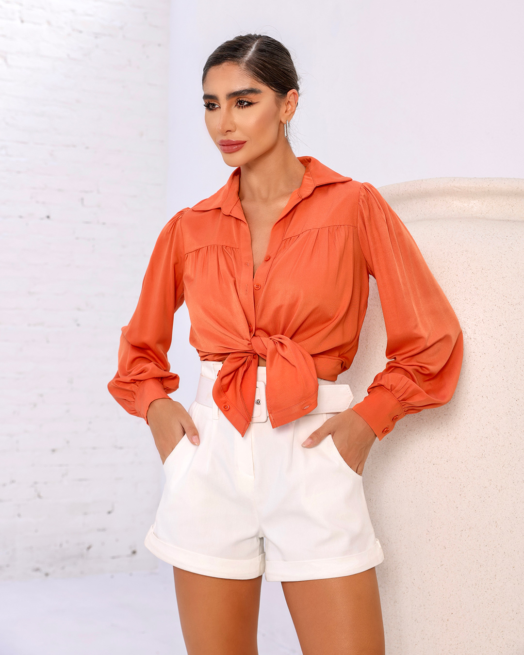 Dot Clothing - Camisa Dot Clothing com Top Laranja - 1306LARAN