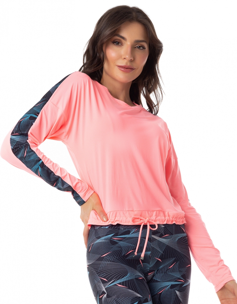 Vestem - Blusa Dry Fit Manga Longa Berberis Laranja Zig Zag - BML428.AI23.C0247