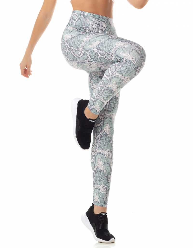 Vestem - Imperialis Savage Green and Off White leggings - FS1284.AI23.E1168