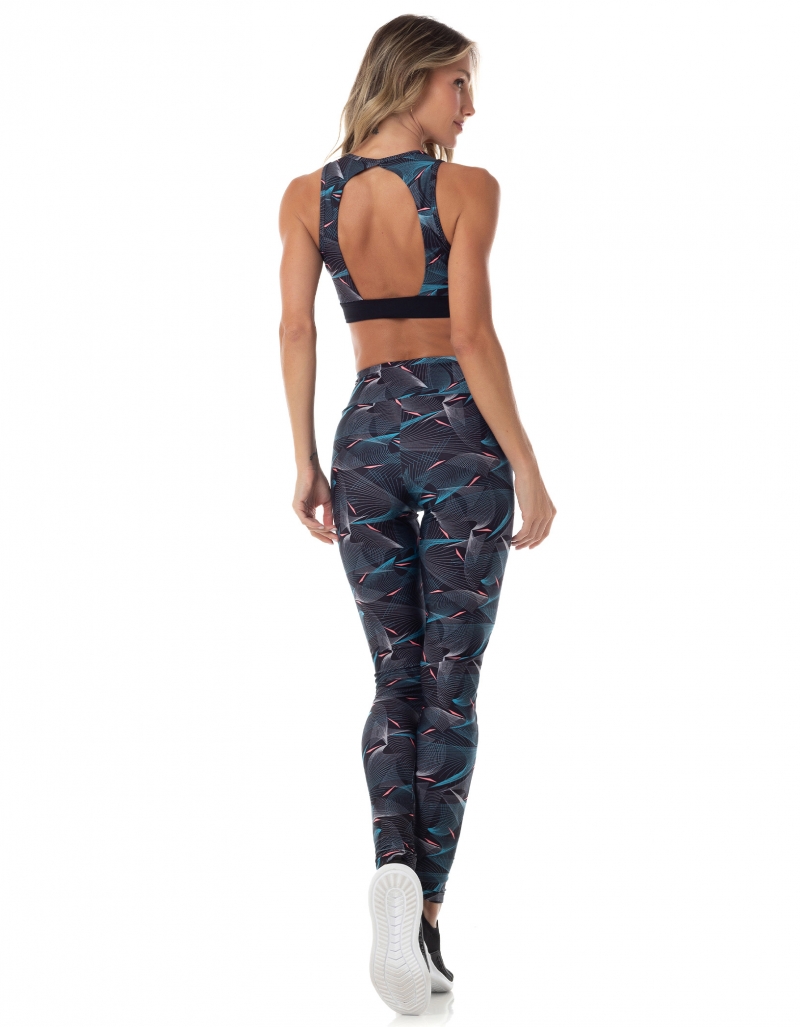 Vestem - Legging Fuso Imperialis Textura Rede Azul e Preto - FS1284.AI23.E1205