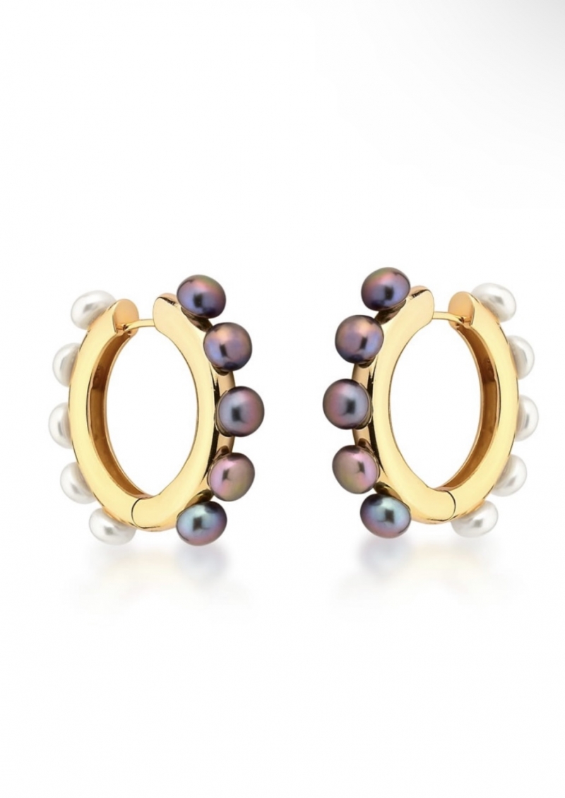 Mikabe - Two Tone Hoop Earring - MK1514