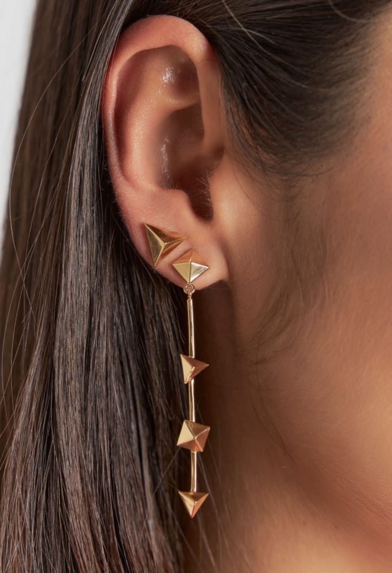 Mikabe - Earring Spike Golden Triangle - MK1523