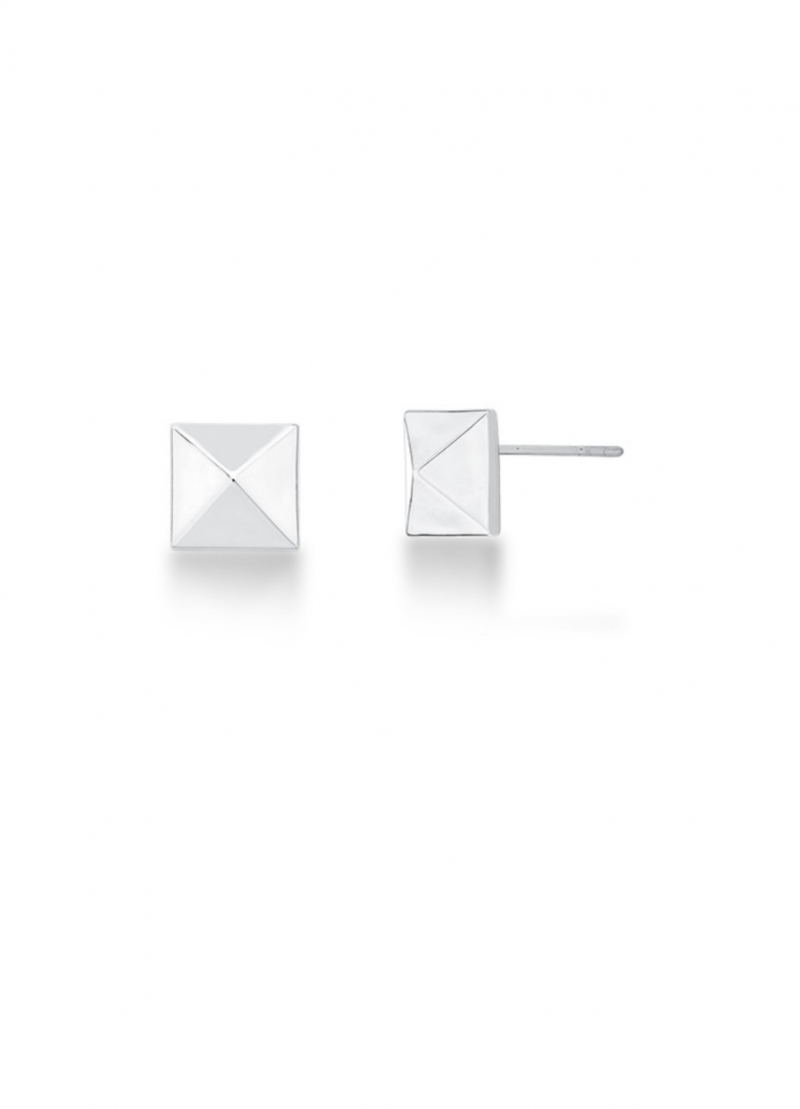 Mikabe - Earring Spike Square Rhodium White - MK1524