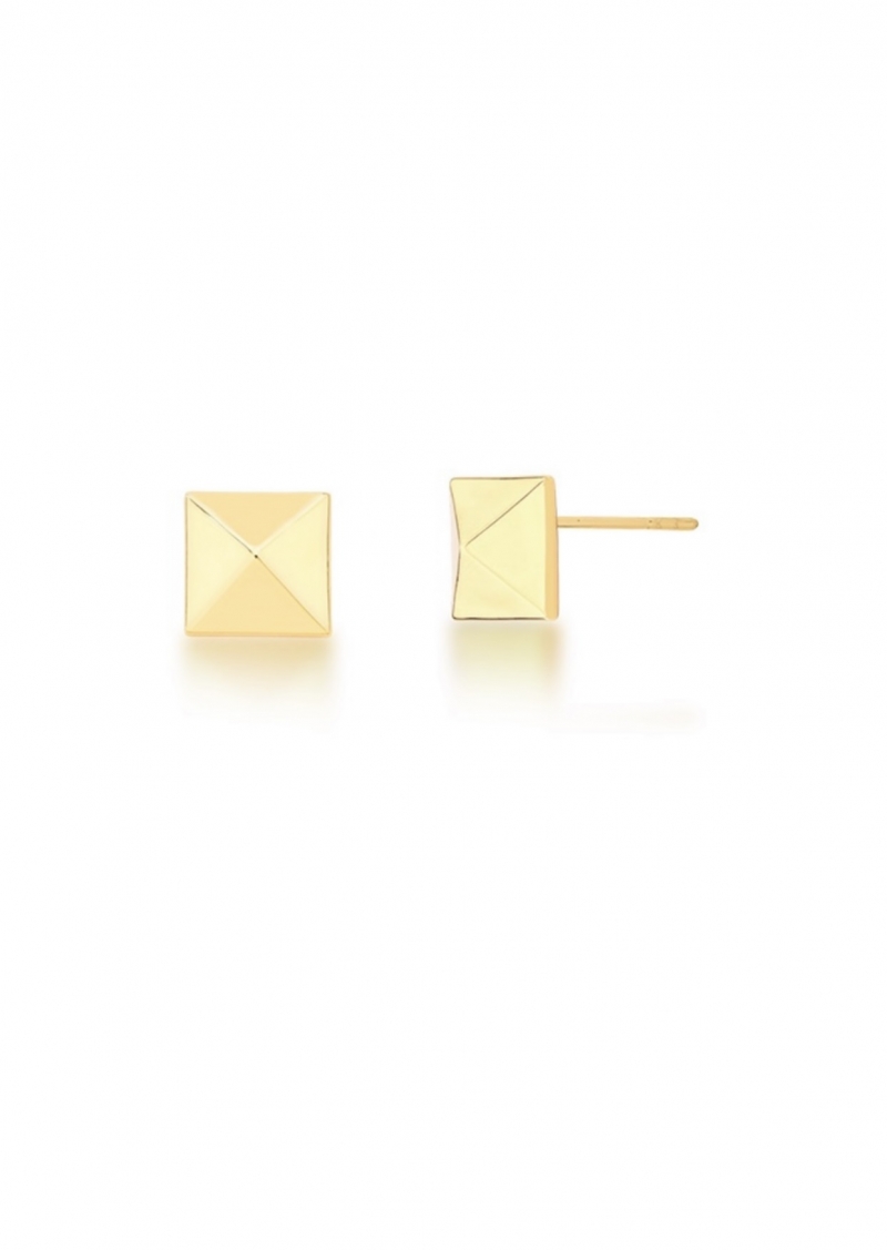 Mikabe - Gold Square Spike Earring - MK1525