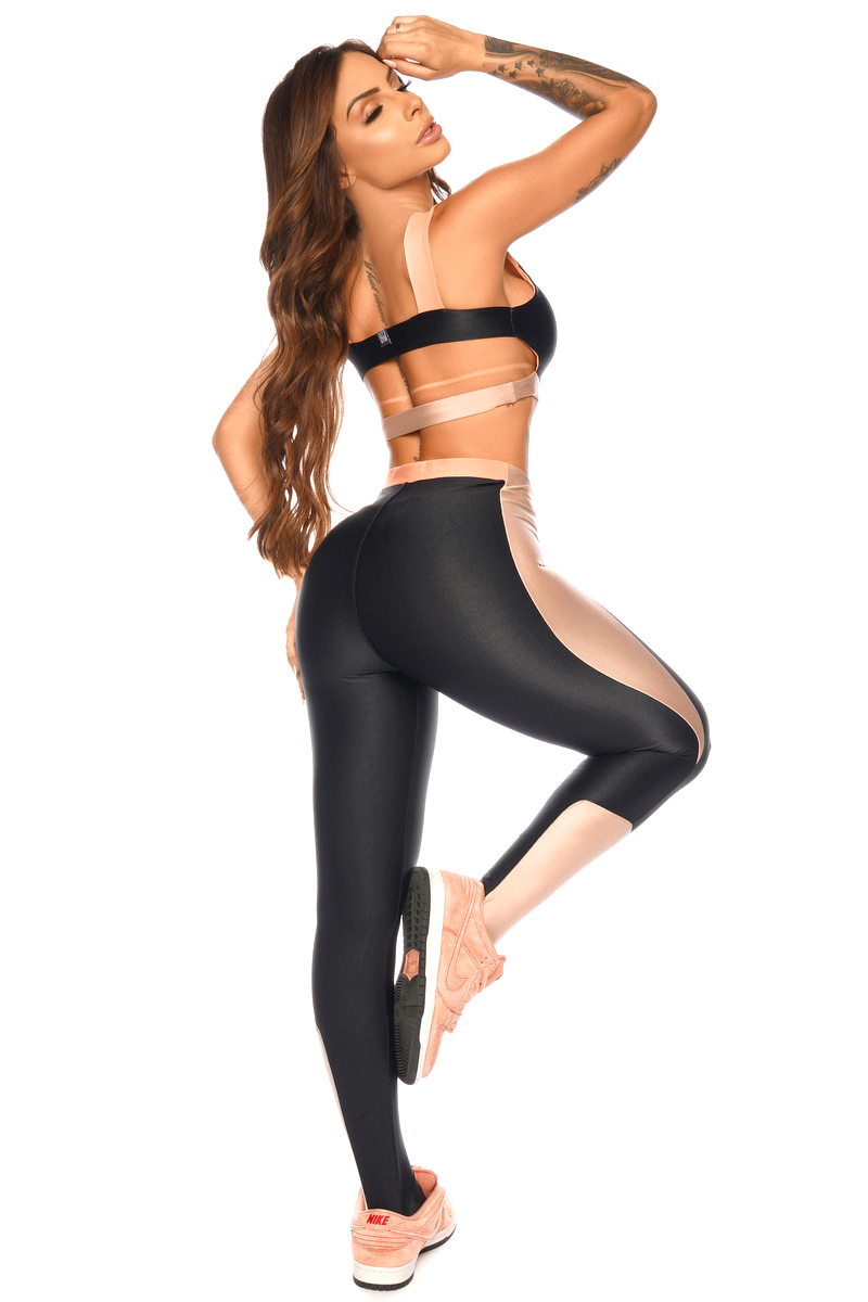 Lets Gym - Legging Strip Preto - 1963PT