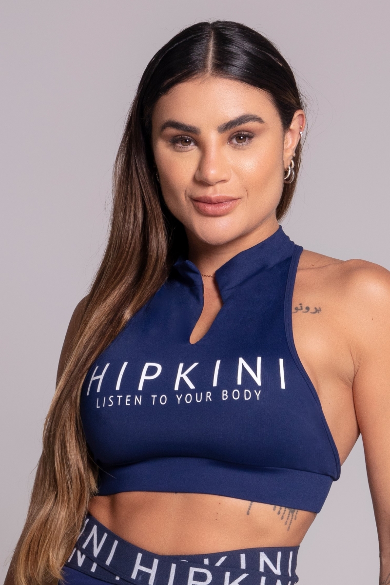 Hipkini - Top Gravity Azul Marinho com Gola - 3339929