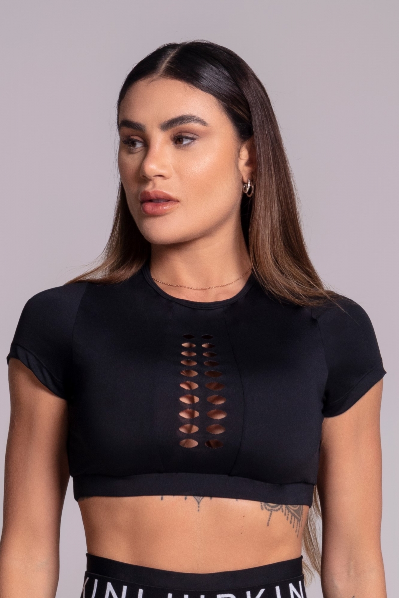 Hipkini - Gravity Black Short Sleeve Top - 3339914